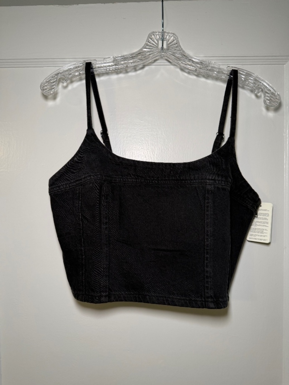 Levi’s black denim crop top
